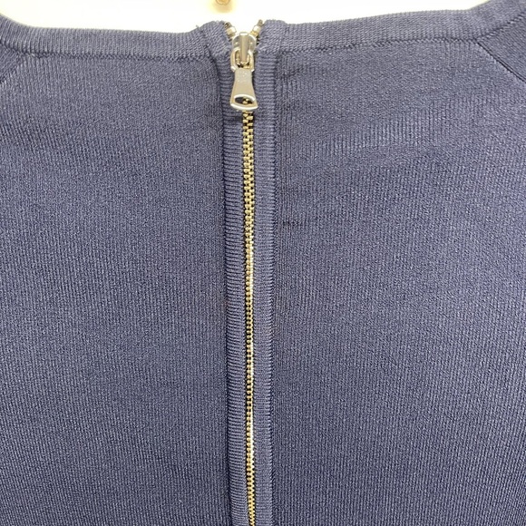 TANYA TAYLOR LONG SLEEVELESS MULTICOLOR DRESS SIZE M NAVY BLUE - Picture 7 of 7